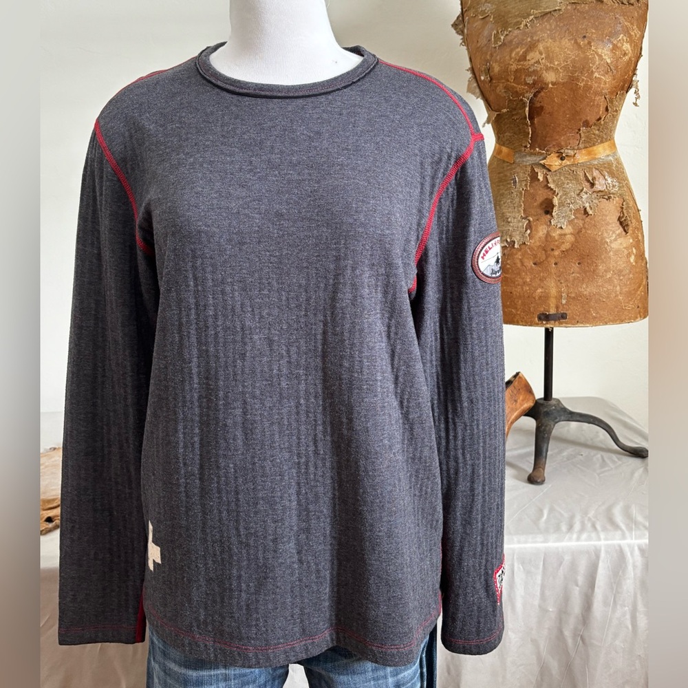 Alp N Rock Gray Long Sleeve Tee with Red Accents
